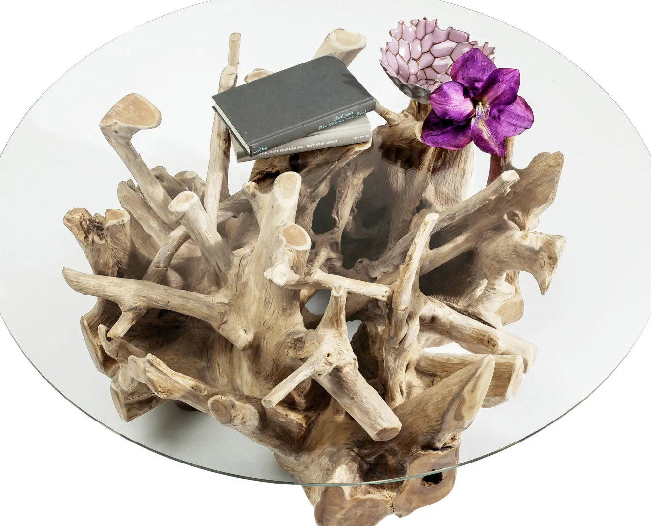 Best KARE Design Ława Roots Ø100 cm drewniana - KARE