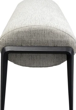 Clearance KARE Design Ławka do przedpokoju jasnoszara z czarnymi stalowymi nogami 130 cm - KARE