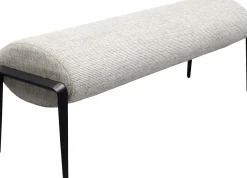 Clearance KARE Design Ławka do przedpokoju jasnoszara z czarnymi stalowymi nogami 130 cm - KARE