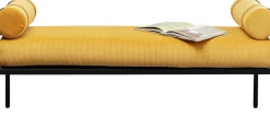 Hot KARE Design Ławka do przedpokoju żółta z 2 poduszkami typu wałek 140 cm - KARE