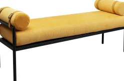 Hot KARE Design Ławka do przedpokoju żółta z 2 poduszkami typu wałek 140 cm - KARE