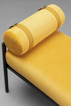 Hot KARE Design Ławka do przedpokoju żółta z 2 poduszkami typu wałek 140 cm - KARE