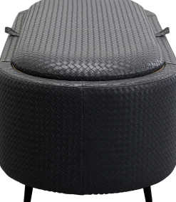 New KARE Design Ławka do przedpokoju ze schowkiem ciemnoszara PU 100 cm - KARE