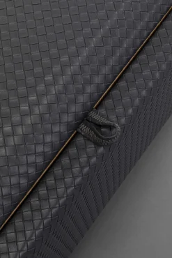 New KARE Design Ławka do przedpokoju ze schowkiem ciemnoszara PU 100 cm - KARE