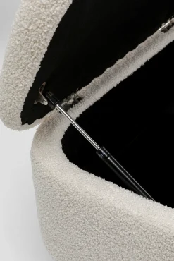 Fashion KARE Design Ławka do przedpokoju ze schowkiem tkanina pluszowa biała 109x45 cm - KARE