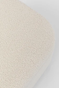 Fashion KARE Design Ławka do przedpokoju ze schowkiem tkanina pluszowa biała 109x45 cm - KARE