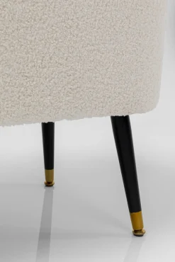 Fashion KARE Design Ławka do przedpokoju ze schowkiem tkanina pluszowa biała 109x45 cm - KARE