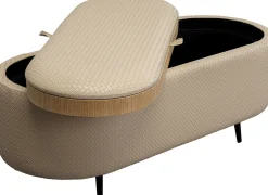 Outlet KARE Design Ławka do przedpokoju ze schowkiem beżowa PU 100 cm - KARE