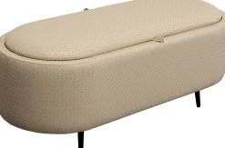 Outlet KARE Design Ławka do przedpokoju ze schowkiem beżowa PU 100 cm - KARE