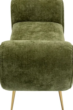 Sale KARE Design Ławka do przedpokoju zielona tapicerowana nogi złote 140 cm - KARE