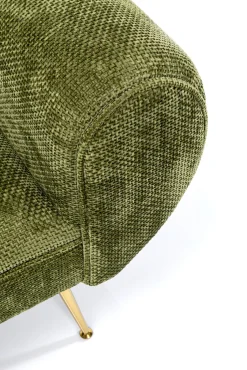 Sale KARE Design Ławka do przedpokoju zielona tapicerowana nogi złote 140 cm - KARE