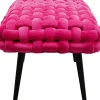 Online KARE Design Ławka mała do przedpokoju w kolorze różowym nogi czarne stalowe 66 cm - KARE