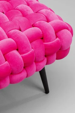 Online KARE Design Ławka mała do przedpokoju w kolorze różowym nogi czarne stalowe 66 cm - KARE