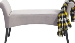 New KARE Design Ławka Motley Velvet 110x61 cm srebrnoszara - KARE