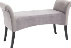 New KARE Design Ławka Motley Velvet 110x61 cm srebrnoszara - KARE