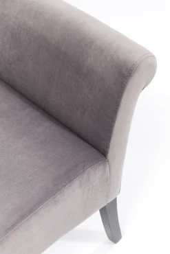 New KARE Design Ławka Motley Velvet 110x61 cm srebrnoszara - KARE