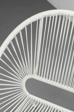 Discount KARE Design Ławka ogrodowa biała żyłkowa 121 cm - KARE