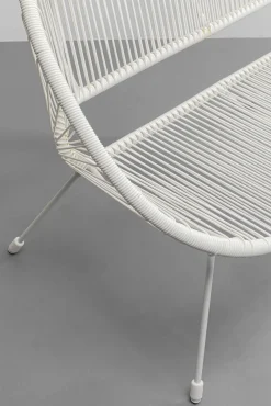 Discount KARE Design Ławka ogrodowa biała żyłkowa 121 cm - KARE