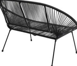 New KARE Design Ławka ogrodowa czarna żyłkowa 121 cm - KARE