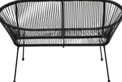 New KARE Design Ławka ogrodowa czarna żyłkowa 121 cm - KARE