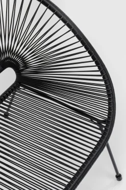 New KARE Design Ławka ogrodowa czarna żyłkowa 121 cm - KARE