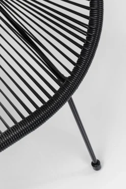 New KARE Design Ławka ogrodowa czarna żyłkowa 121 cm - KARE