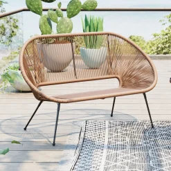 Outlet KARE Design Ławka ogrodowa naturalna żyłkowa 121 cm - KARE