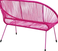 Online KARE Design Ławka ogrodowa różowa żyłkowa 121 cm - KARE