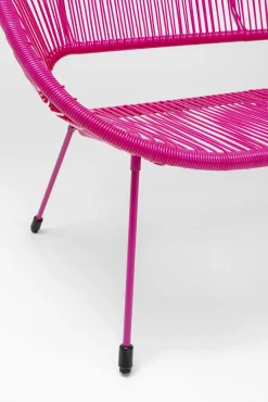 Online KARE Design Ławka ogrodowa różowa żyłkowa 121 cm - KARE