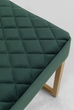 Clearance KARE Design Ławka Smart 90x40 cm ciemnozielona - nogi złote - KARE