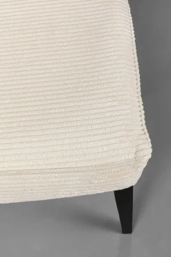 Hot KARE Design Ławka z oparciem kremowa nogi drewniane czarne 165 cm - KARE