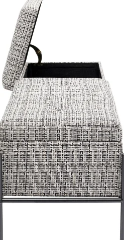 Online KARE Design Ławka ze schowkiem Buttons Storage 120x43 cm czarno-biała - KARE