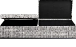 Online KARE Design Ławka ze schowkiem Buttons Storage 120x43 cm czarno-biała - KARE