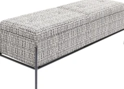 Online KARE Design Ławka ze schowkiem Buttons Storage 120x43 cm czarno-biała - KARE