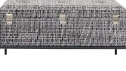 Best KARE Design Ławka ze schowkiem Buttons Storage 80x43 cm czarno-biała - KARE