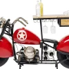 Outlet KARE Design Barek motocykl czerwony vintage 210x98 cm blat drewno mango - KARE