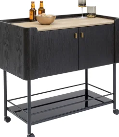 Outlet KARE Design Barek na kółkach Milano 97x93 cm ciemnobrązowy - KARE