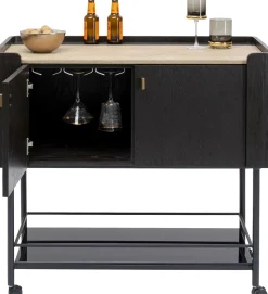 Outlet KARE Design Barek na kółkach Milano 97x93 cm ciemnobrązowy - KARE