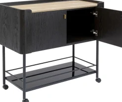 Outlet KARE Design Barek na kółkach Milano 97x93 cm ciemnobrązowy - KARE