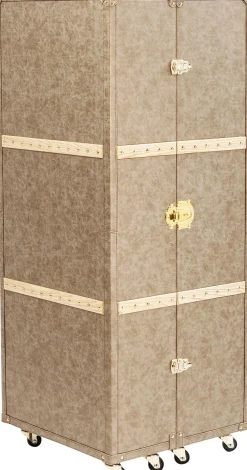 Fashion KARE Design Barek na kółkach West Coast 60x152 cm brązowy ekoskóra - KARE