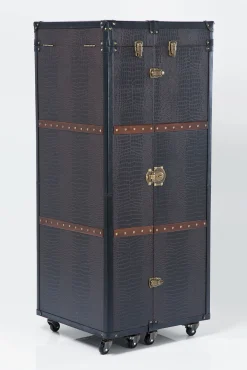 Outlet KARE Design Barek rozkładany skrzynia na kółkach czarno-brązowy 60x153 cm - KARE