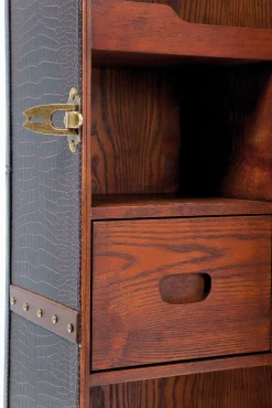 Outlet KARE Design Barek rozkładany skrzynia na kółkach czarno-brązowy 60x153 cm - KARE