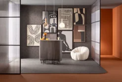 Best KARE Design Barek z drewna mango blat marmurowy 120x110 cm - KARE