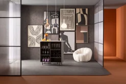 Best KARE Design Barek z drewna mango blat marmurowy 120x110 cm - KARE