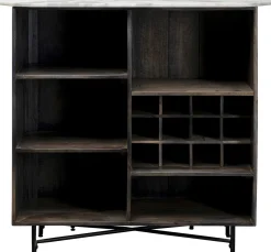 Best KARE Design Barek z drewna mango blat marmurowy 120x110 cm - KARE