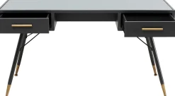 New KARE Design Biurko La Gomera 140x60 cm grafitowe - blat szklany - KARE