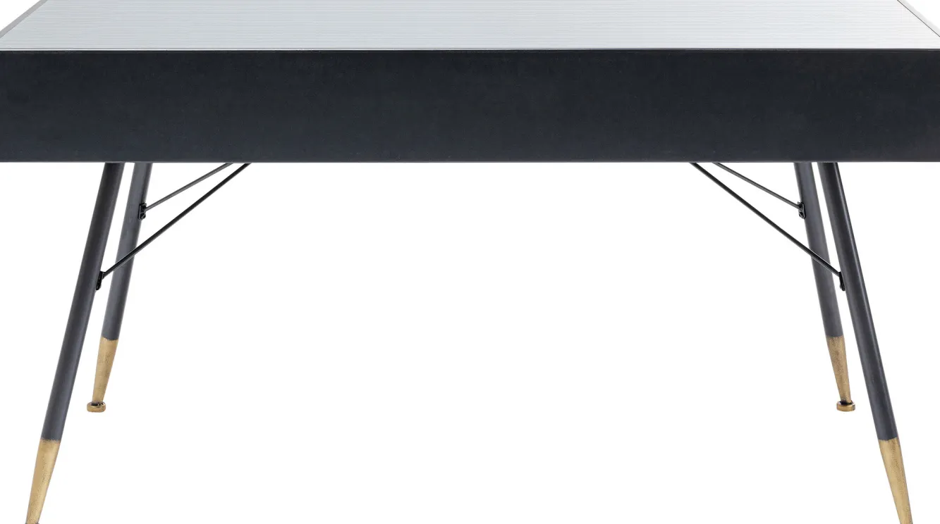 New KARE Design Biurko La Gomera 140x60 cm grafitowe - blat szklany - KARE