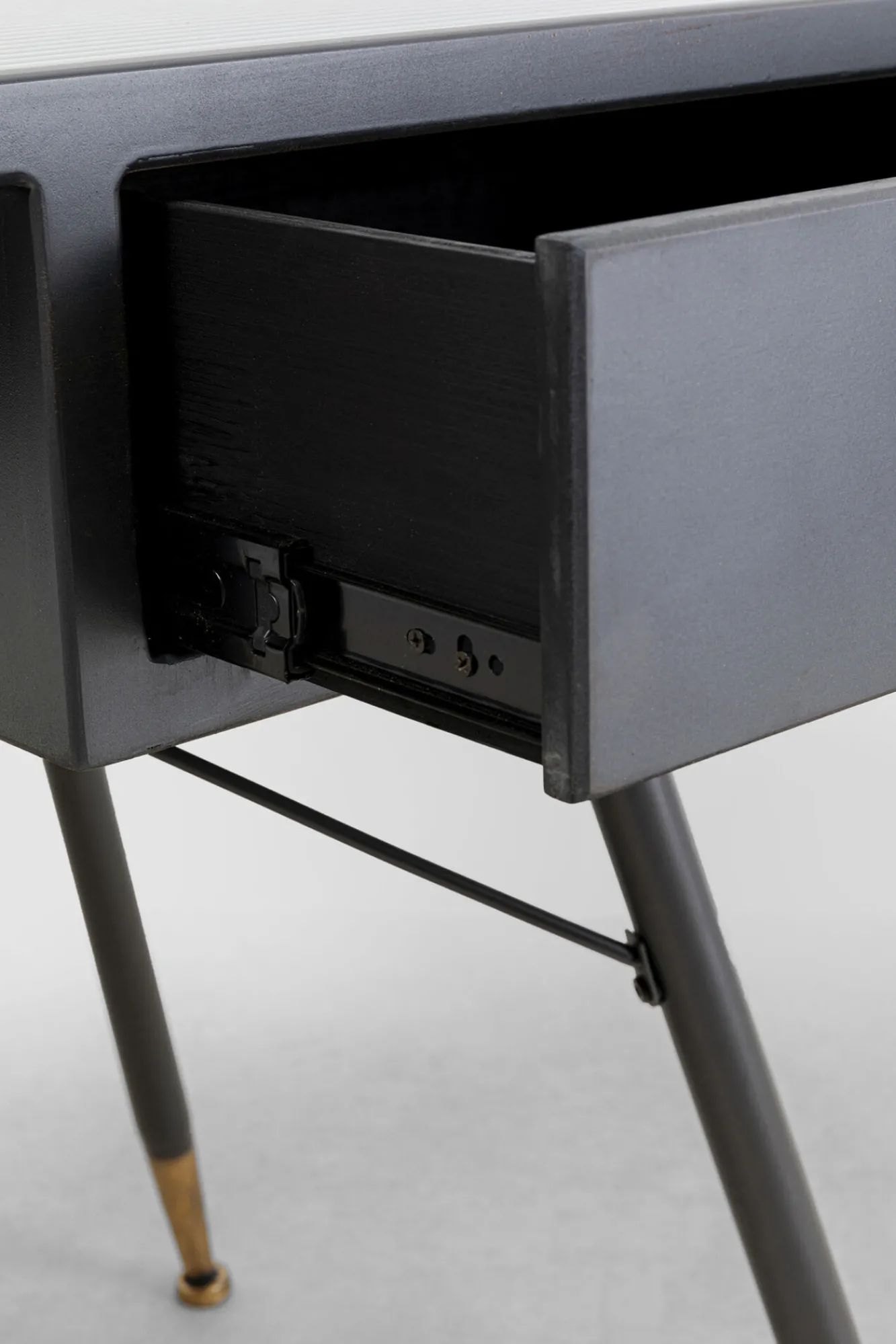 New KARE Design Biurko La Gomera 140x60 cm grafitowe - blat szklany - KARE