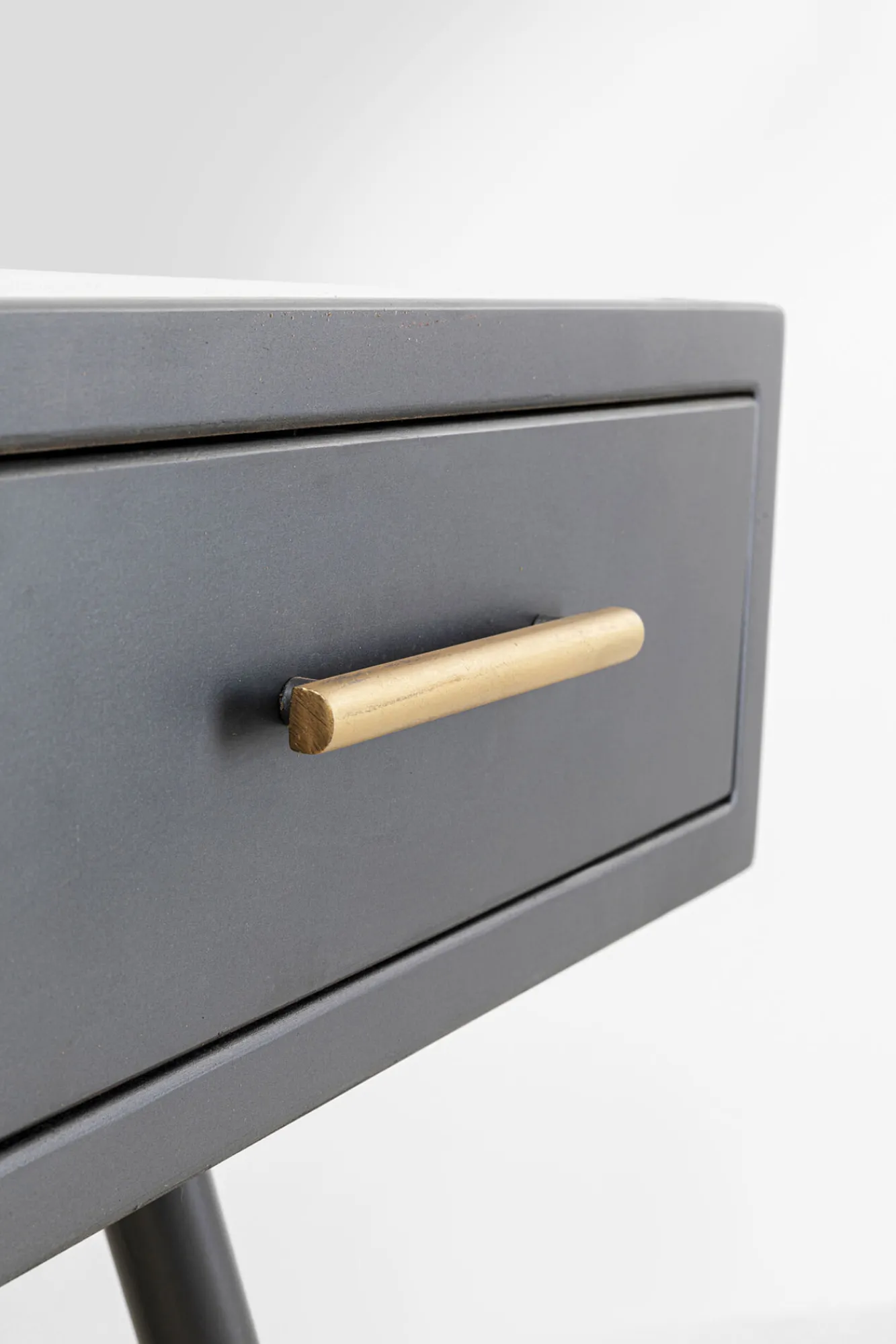 New KARE Design Biurko La Gomera 140x60 cm grafitowe - blat szklany - KARE