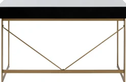 Outlet KARE Design Biurko lustrzane z szufladami glamour nogi złote 120x50 cm - KARE